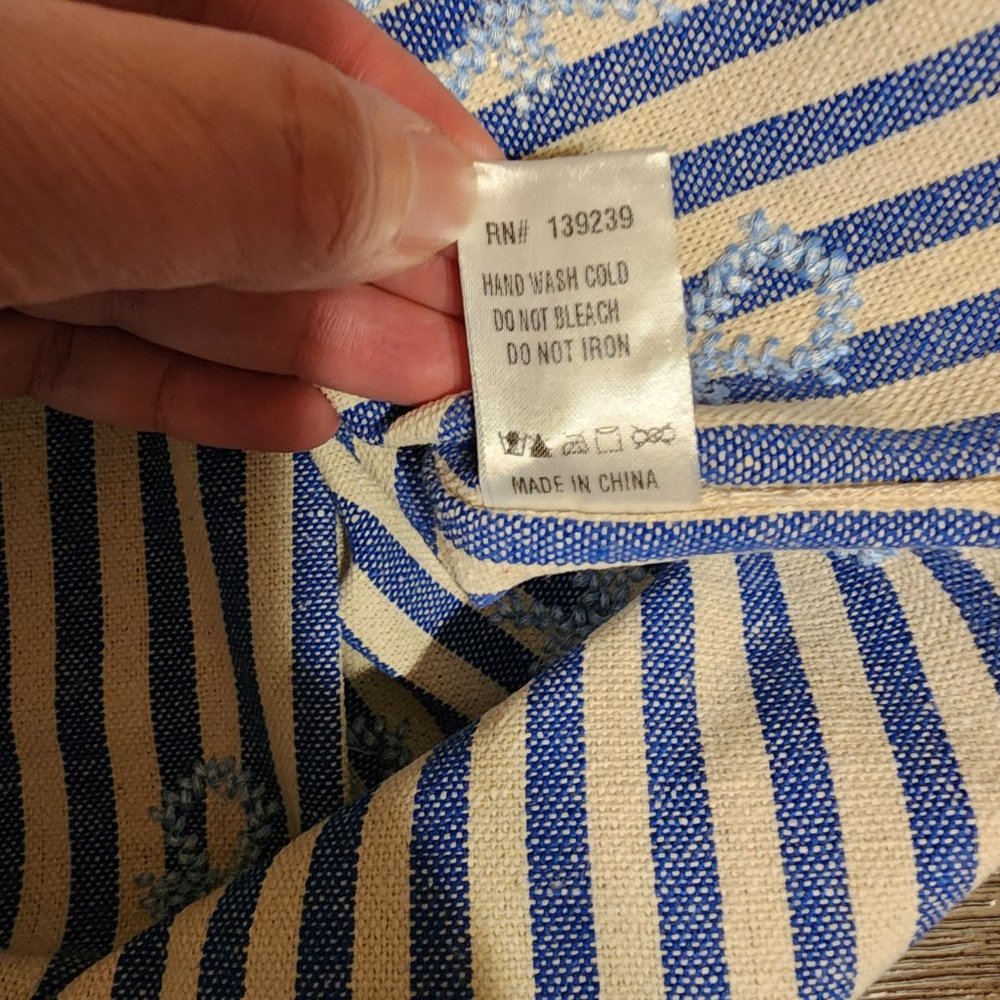 Tuckernuck Blue Stripe Mini Sullivan Embroidered Caftan NWOT Blue & White XS - Picture 8 of 8